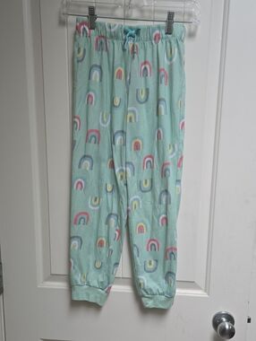 Eddie Bauer Large 10-12 Yrs Girls Mint Rainbow-Print Pajama Pants